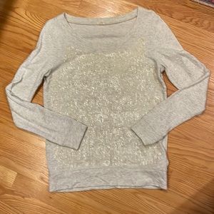 Jcrew sequin sweatshirt , light grey